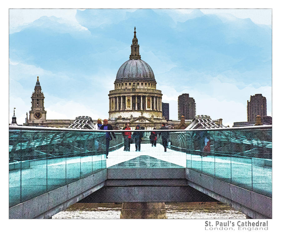 Architecture Digital Art - St. Pauls Cathedral by AGeekonaBike Photography