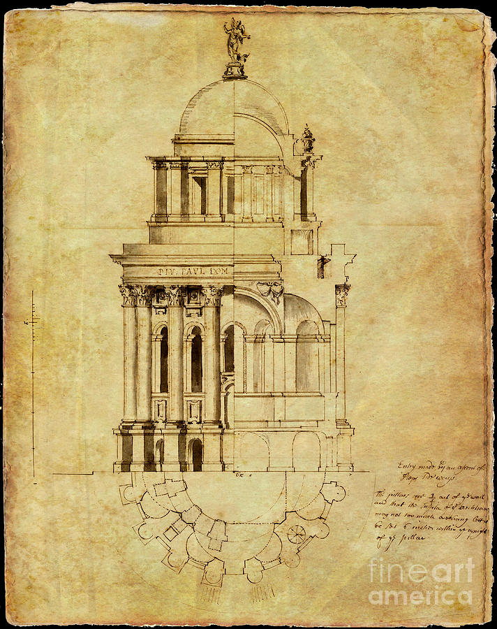 St Pauls Cathedral drawing Photograph by Rod Jones