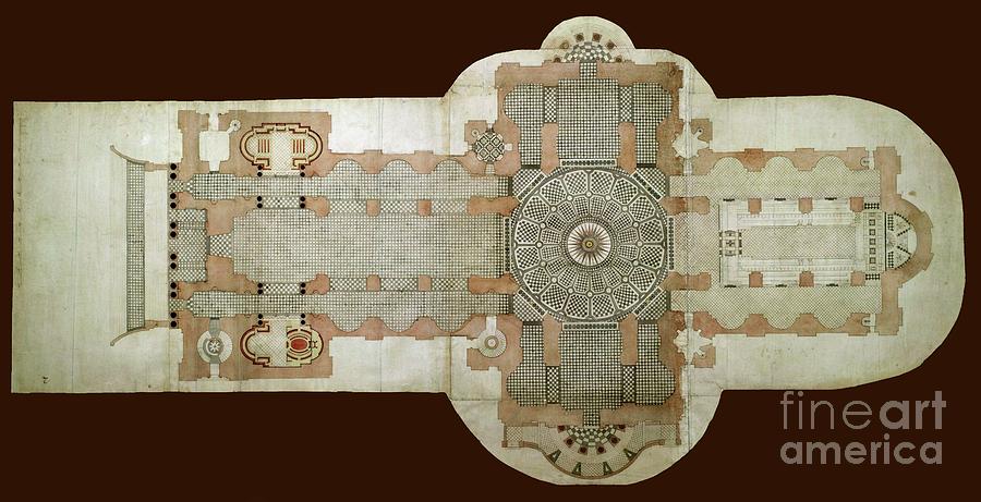 St Pauls Cathedral floorplan Photograph by Rod Jones
