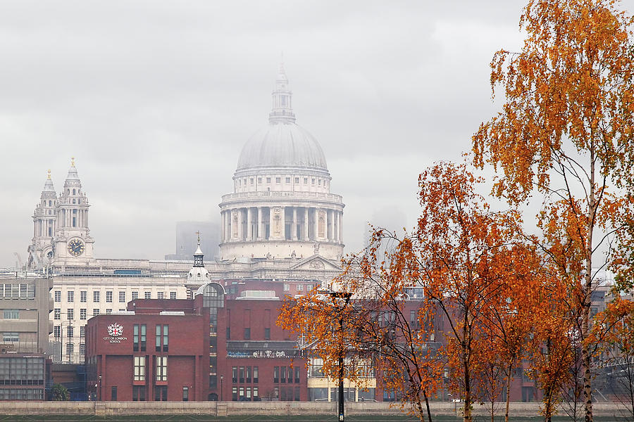 St Pauls Cathedral In The Mist Photograph by Gill Billington