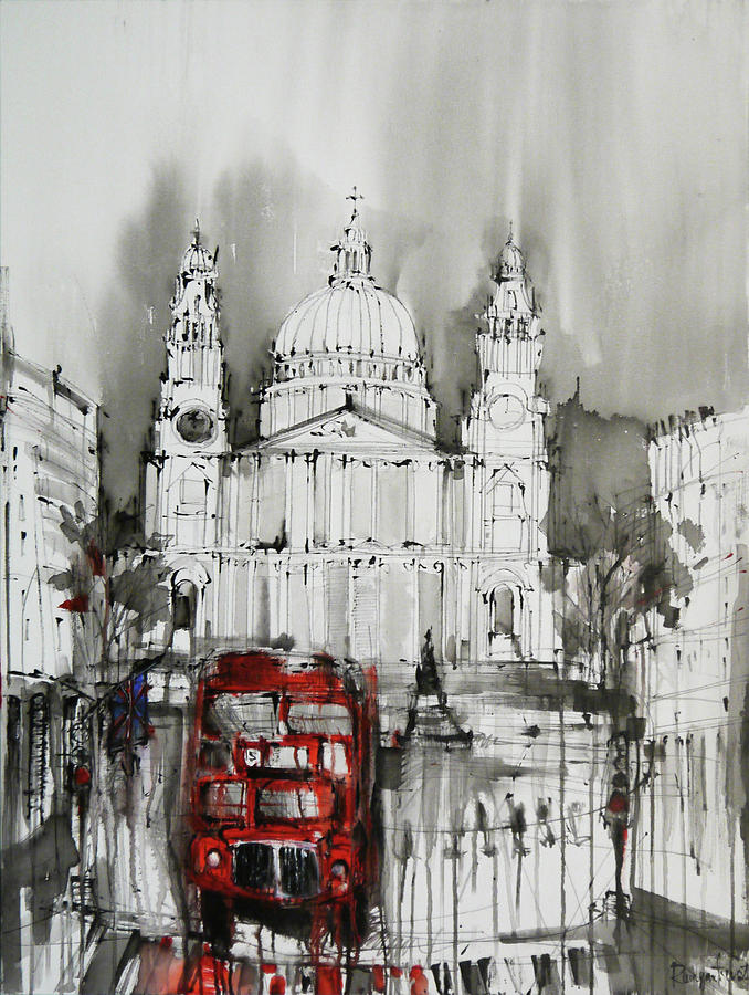 London Painting - St Pauls Cathedral, London by Irina Rumyantseva