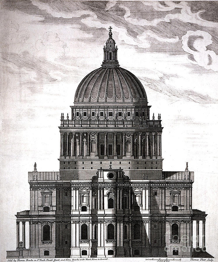 St. Pauls Drawn By Christopher Wren Photograph by Wellcome Images