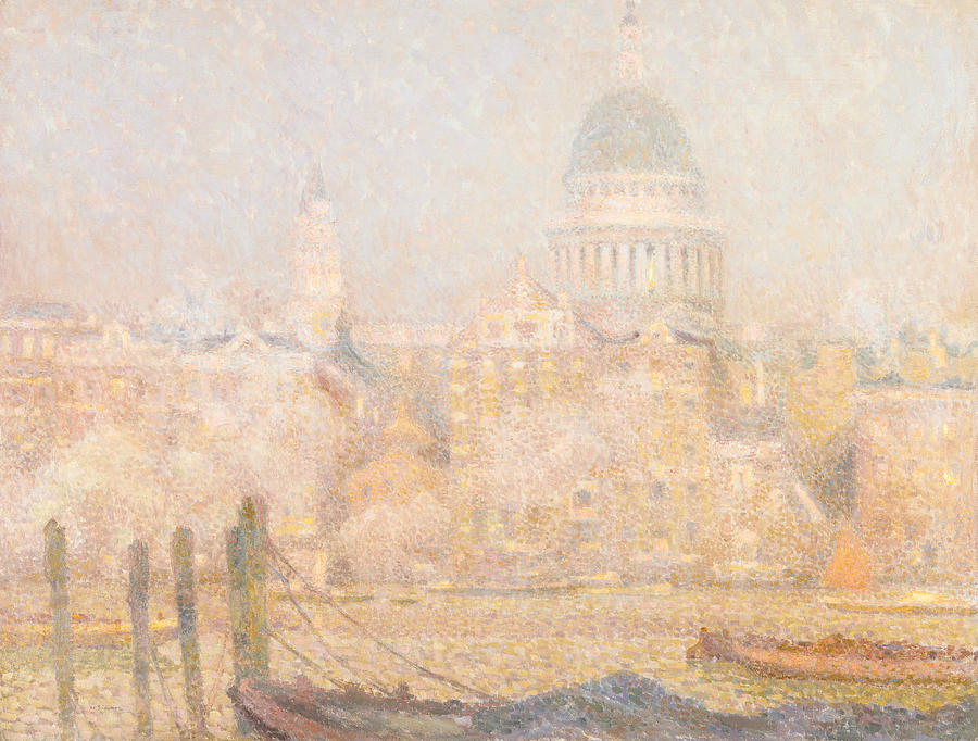 St. Pauls from the River - Morning Sun in Winter Photograph by Henri Le Sidaner