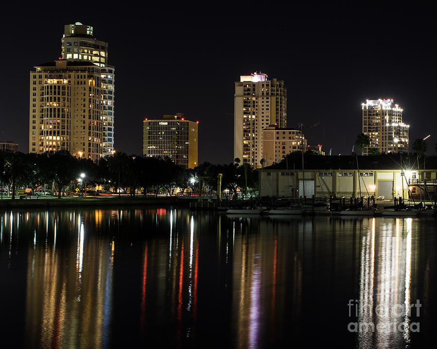 St. Pete at Night Photograph by Phil Spitze
