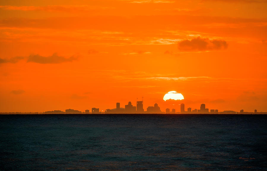 Sunset Photograph - St. Pete Fireball by Marvin Spates