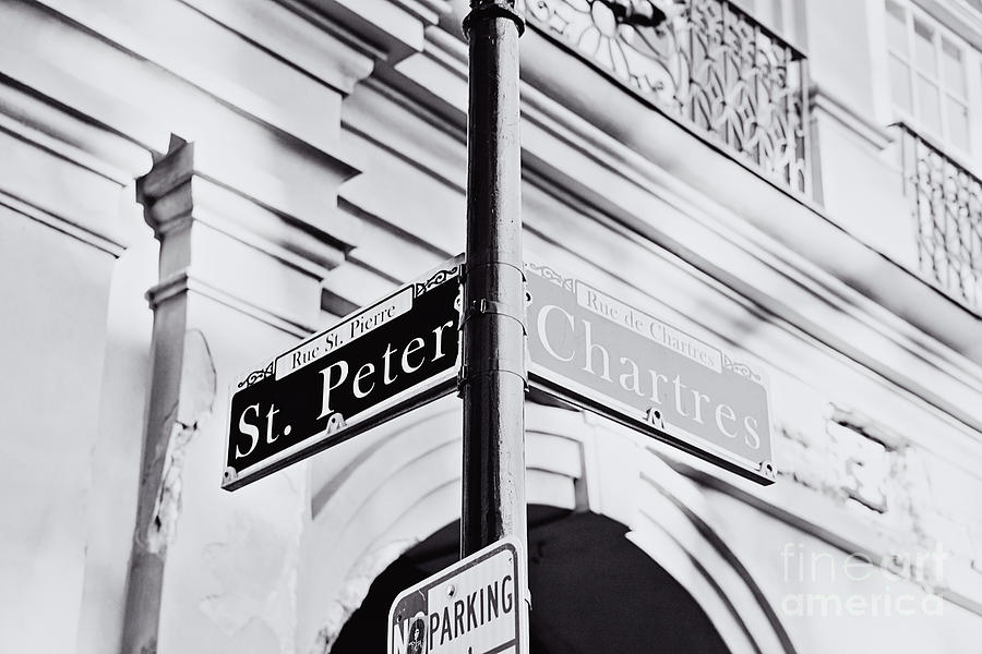 St Peter And Chartres Street Sign Photograph
