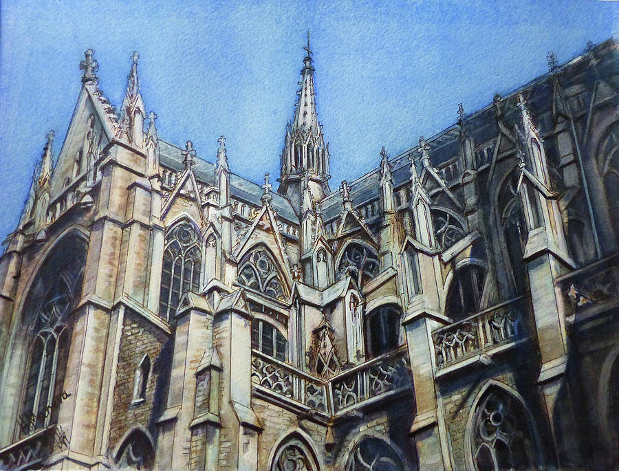 St. Peter and St. Pauls Church, Ostend, Belgium Painting by Henrieta Maneva