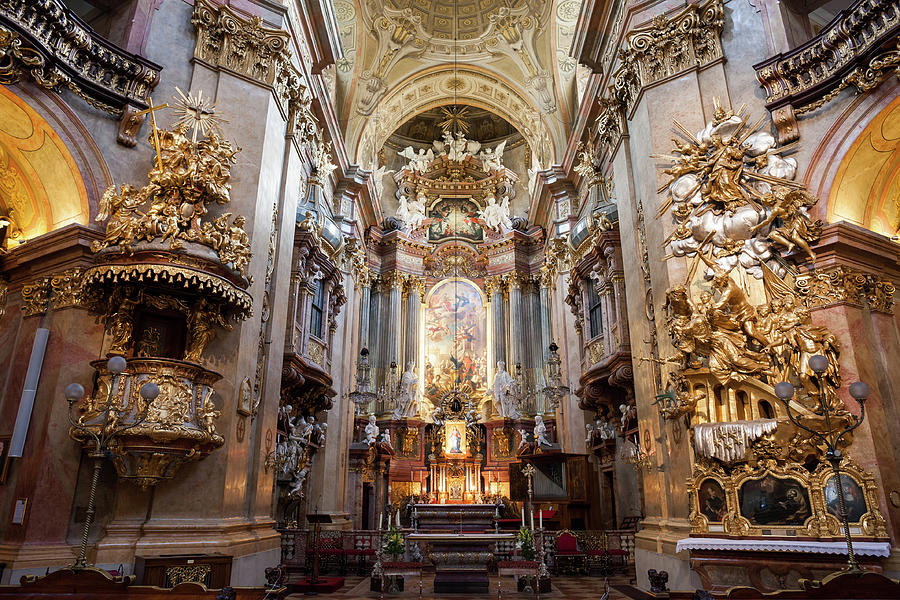 Architecture Photograph - St. Peter Church High Altar In Vienna by Artur Bogacki