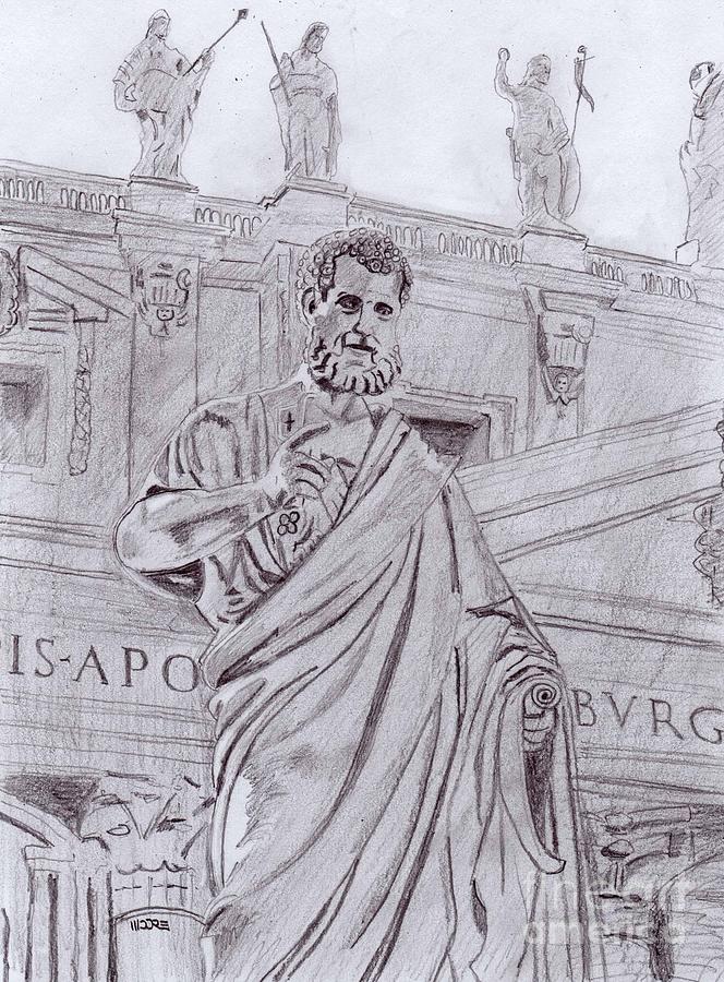 St. Peter Drawing by Pat Moore