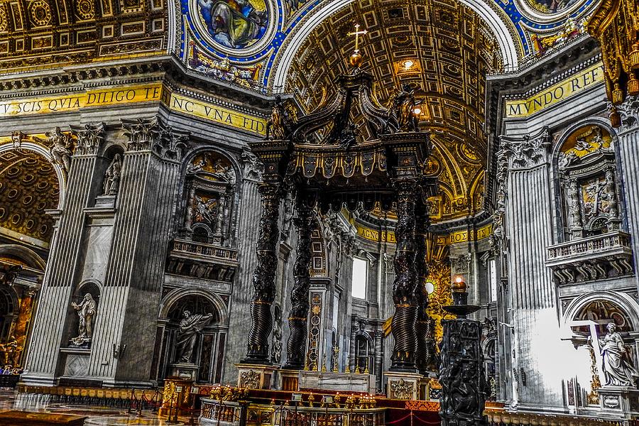 St. Peters Balduchin in St Peters Basilica Photograph by Marilyn Burton