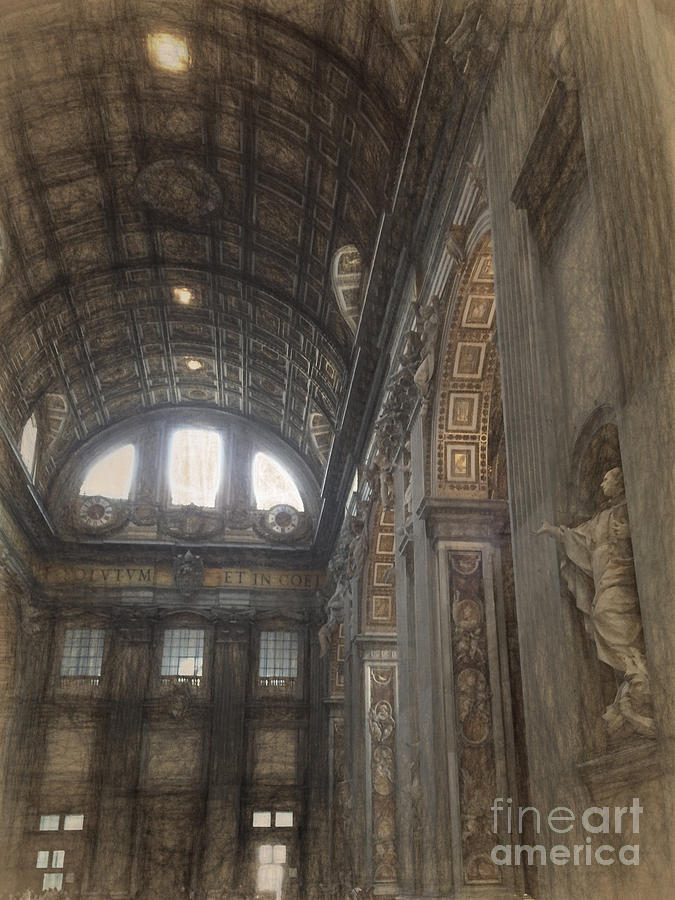 St Peters Basilia interior Photograph by HD Connelly