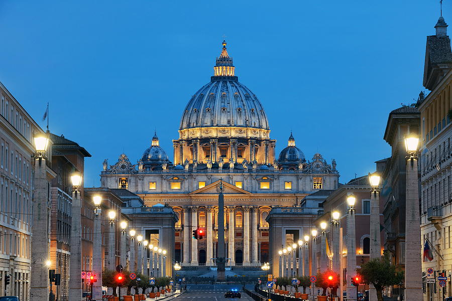 St. Peters Basilica and street Photograph by Songquan Deng