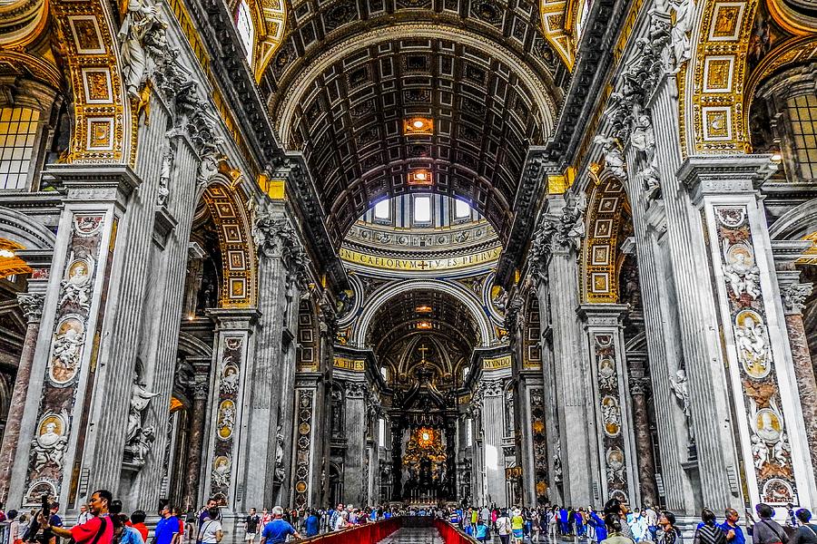 St. Peters Basilica and the High Altar Photograph by Marilyn Burton