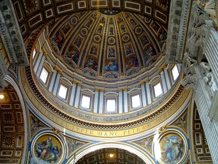 St. Peters Basilica Dome Photograph by Roger Passman
