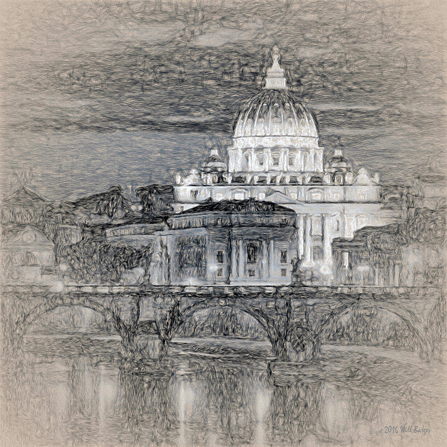 Bridge Painting - St. Peters Basilica Nbr 2 by Will Barger