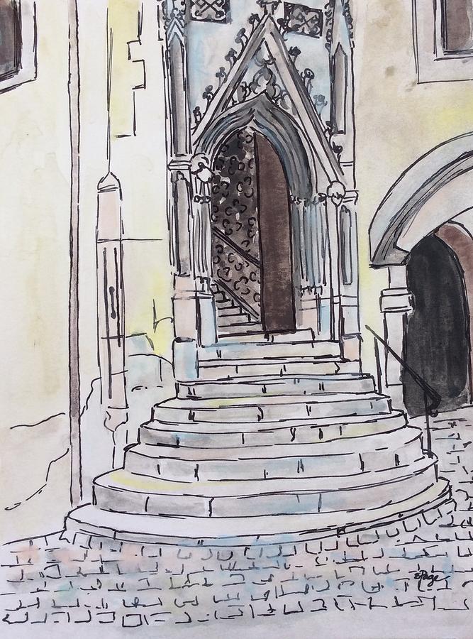 St. Peters Cathedral, Regensburg Painting by Emily Page