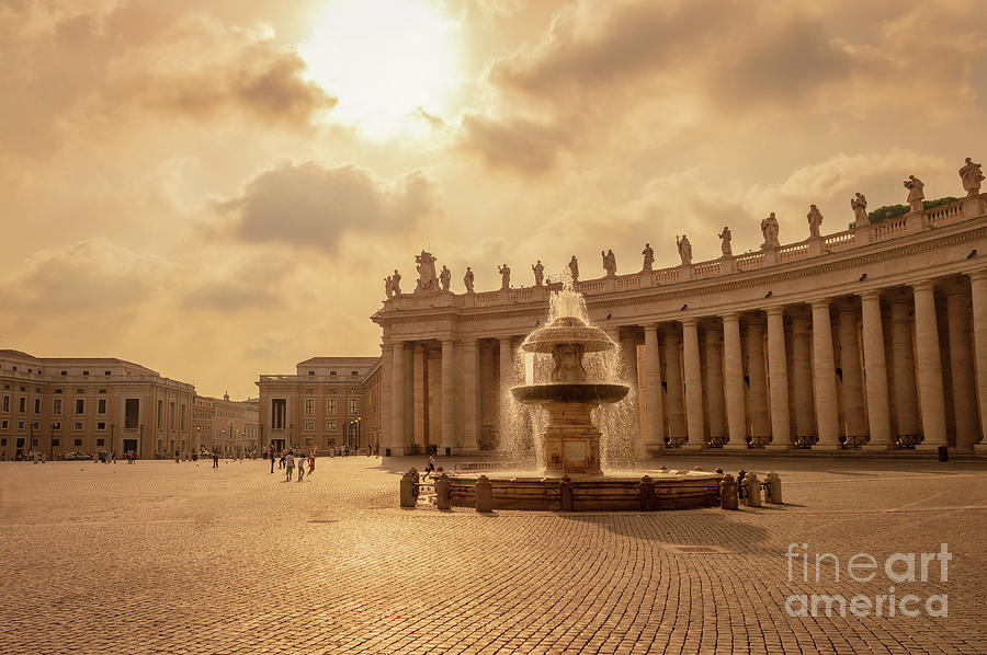 Vatican Photograph - St Peters square in Vatican City by Louise Poggianti