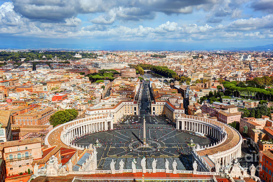 St. Peters Square Piazza San Pietro in Vatican City Photograph by Michal Bednarek