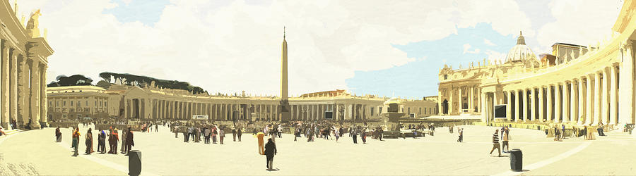 St. Peters Square The Vatican Digital Art by Anthony Murphy