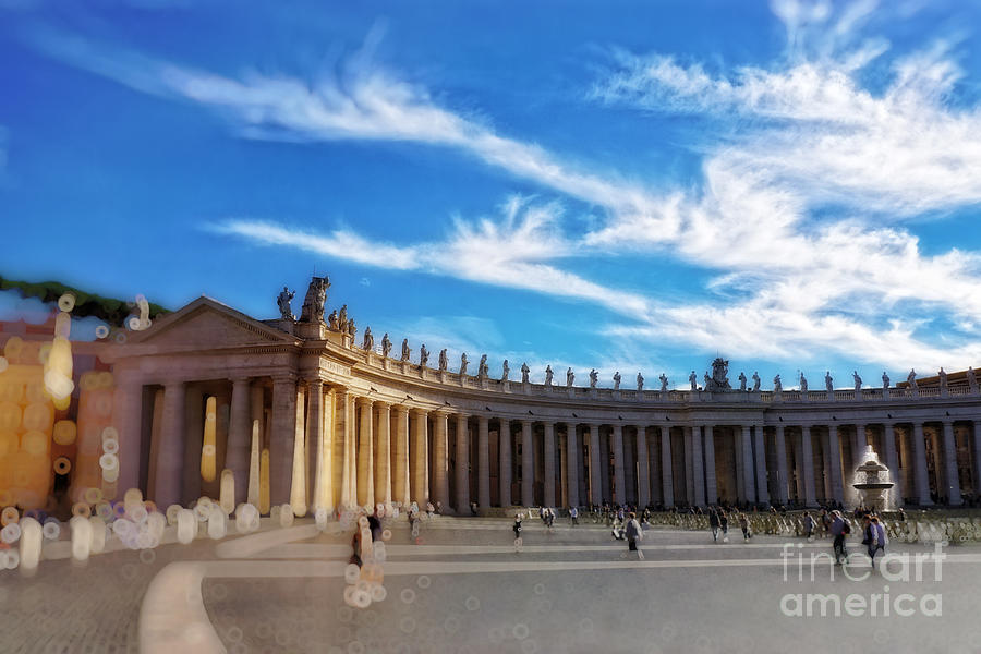 Architecture Photograph - St Peters Square, Vatican City by HD Connelly