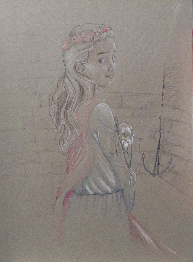 St. Philomena Drawing by Anna Morelli