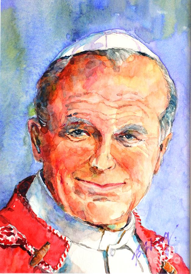 St. Pope Paul John II Painting by Betty M M Wong