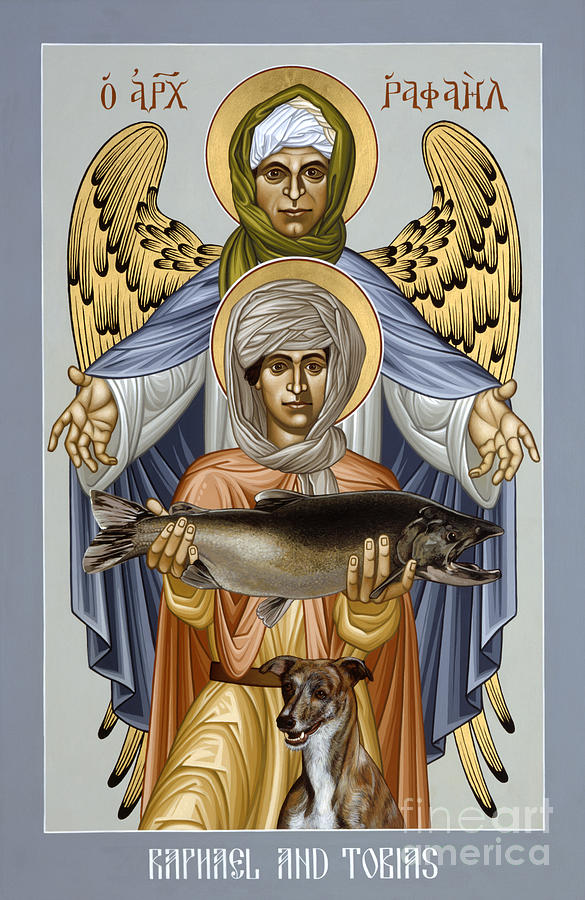 St. Raphael and Tobias - RLRAT Painting by Br Robert Lentz OFM