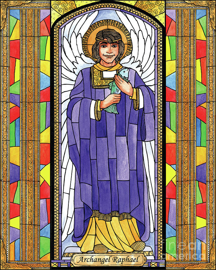 St. Raphael Archangel Painting by Brenda Nippert