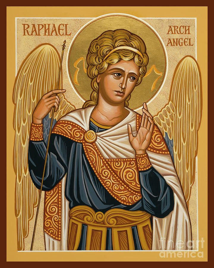 St. Raphael Archangel - JCRAA Painting by Joan Cole