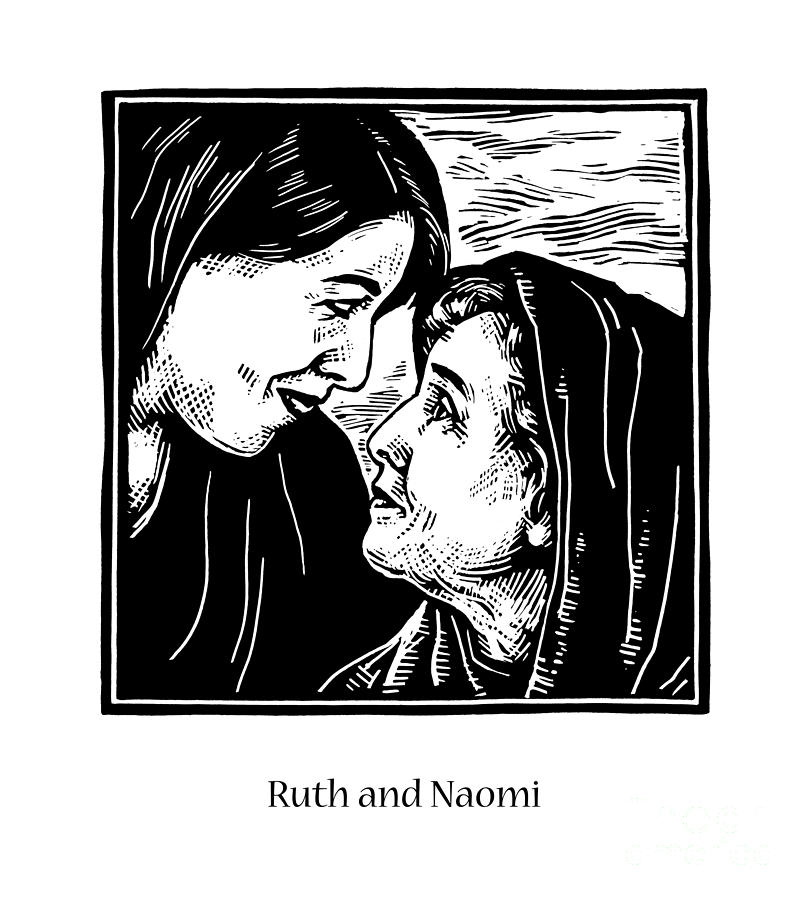 St. Ruth and Naomi - JLRUN Painting by Julie Lonneman
