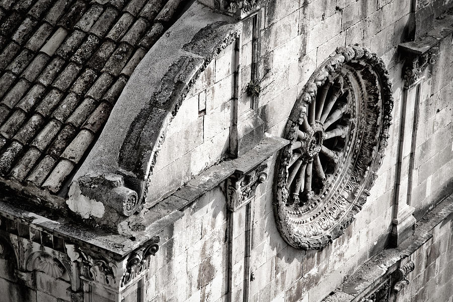 St. Saviour Church Window - Black and White Photograph by Stuart Litoff