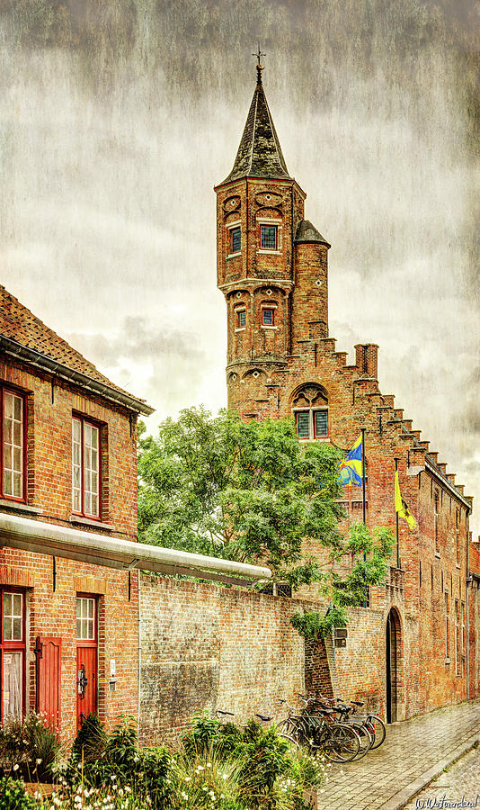 St Sebastians Guild tower in Bruges - Vintage Photograph by Weston Westmoreland