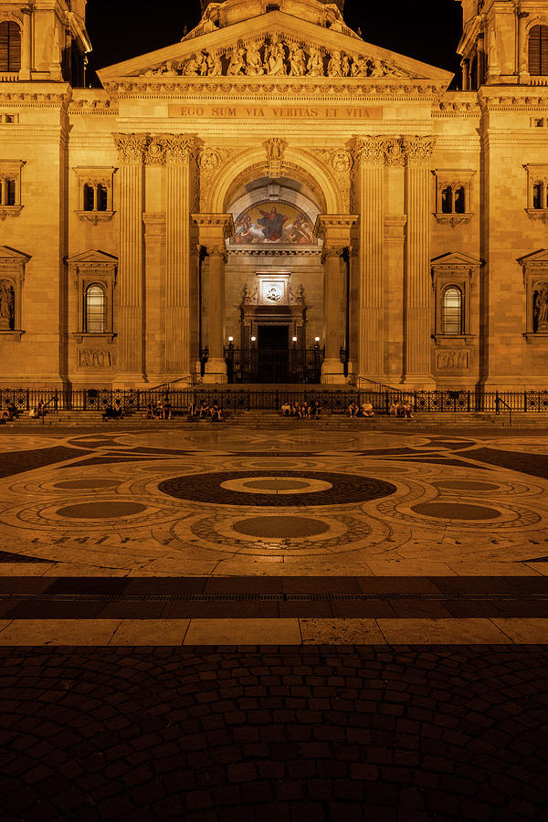 St. Stephen Basilica and Square in Budapest at Night Photograph by Artur Bogacki