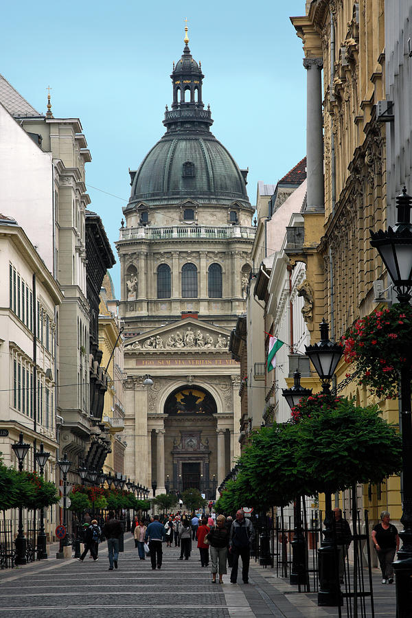 St. Stephen Basilica Street Budapest Photograph by Sally Weigand