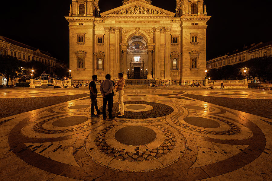 St. Stephens Basilica and Square in Budapest by Night Photograph by Artur Bogacki