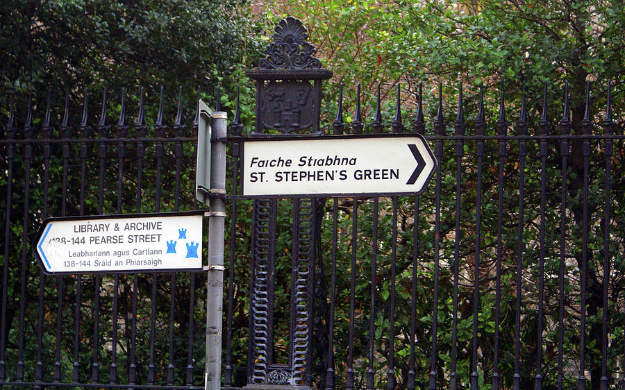 Sign Post Photograph - St Stephens Green Ahead by Maria Keady