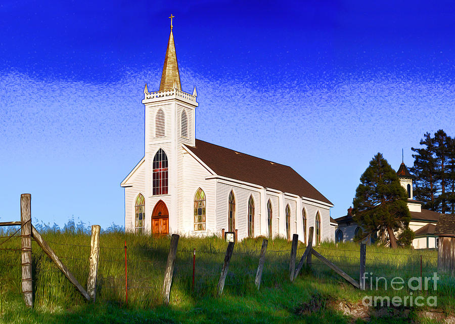St. Teresa of Avila Catholic Church in the Town of Bodega Painting by Wernher Krutein