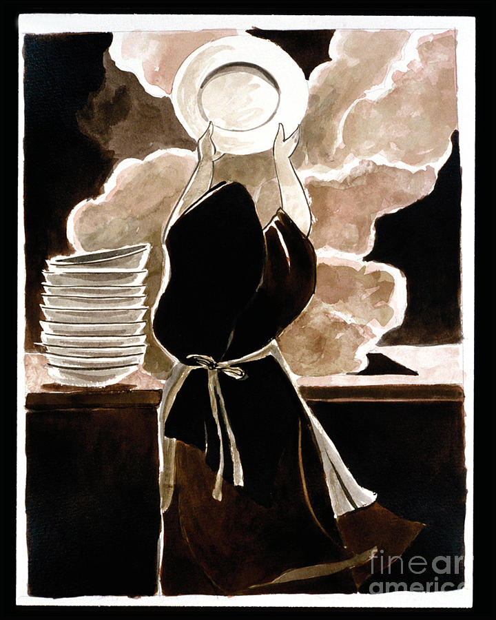 St. Therese Doing the Dishes - MMDTD Painting by Br Mickey McGrath OSFS