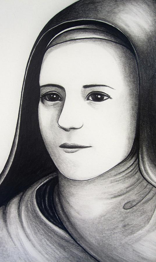 St. Therese Of Lisieux Drawing by Mary Ellen Frazee