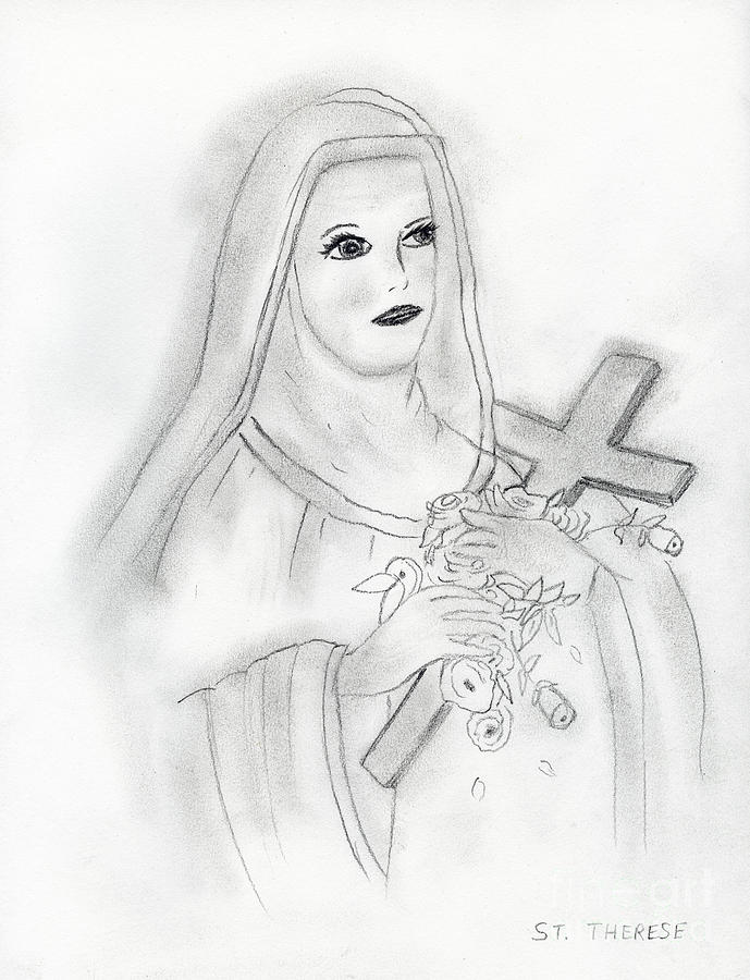 St. Therese Drawing by Sonya Chalmers