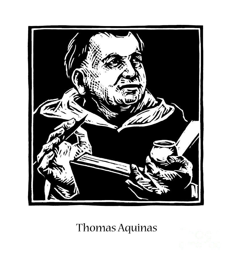 St. Thomas Aquinas - JLTHA Painting by Julie Lonneman
