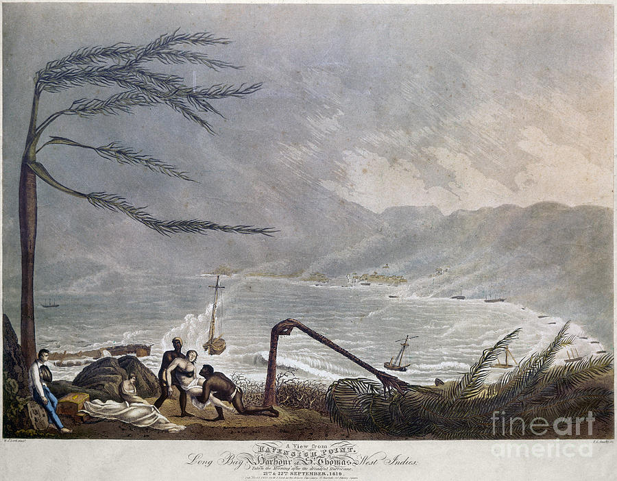 St. Thomas: Hurricane, 1819 Photograph by Granger