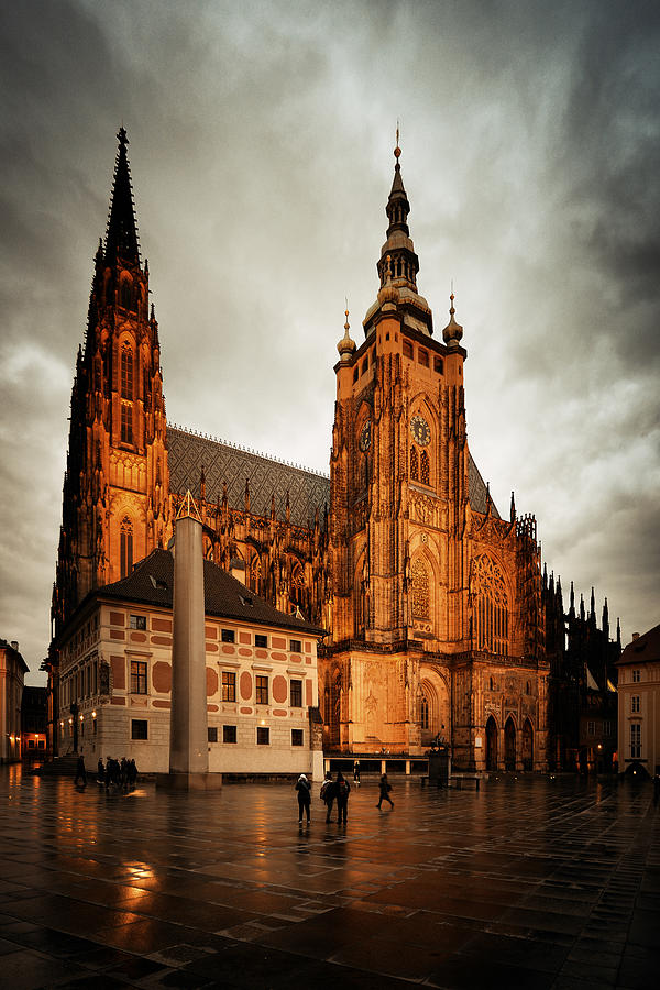 St. Vitus Cathedral at night Photograph by Songquan Deng