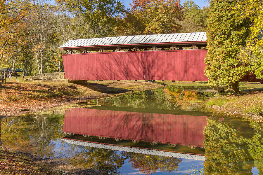 Staats Mill Covered Bridge Photograph by Jack R Perry