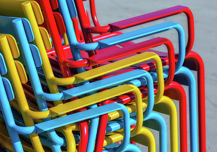 Stack Of Colorful Chairs Photograph by Joseph S Giacalone