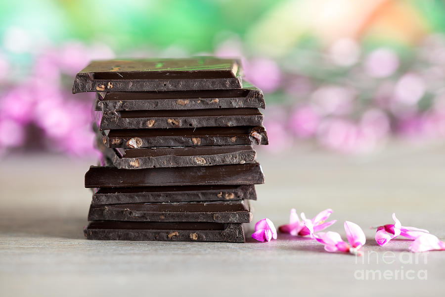 Candy Photograph - Stack of Chocolate by Nailia Schwarz