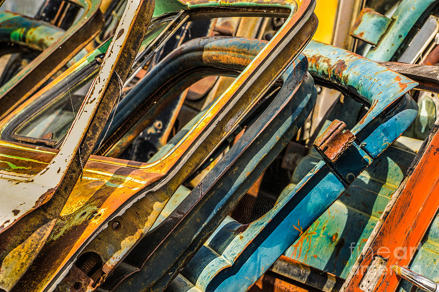 Stack of Rusty Car Doors Photograph by Jerry Fornarotto