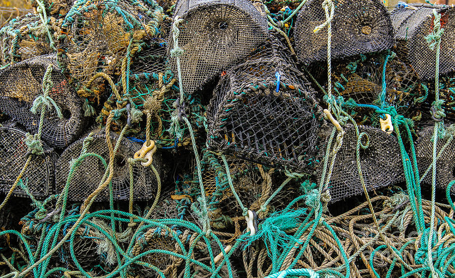 Rope Photograph - Stacked Crab Traps by Amy Sorvillo