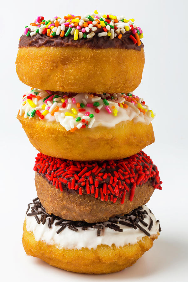 Donut Photograph - Stacked Donuts by Garry Gay