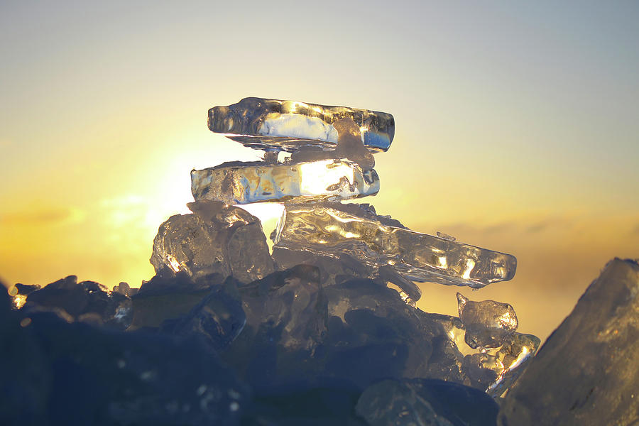 Stacked Ice Sunrise 2 Photograph by Brook Burling